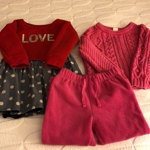 Toddler Girl Dress/Sweater/Bottoms